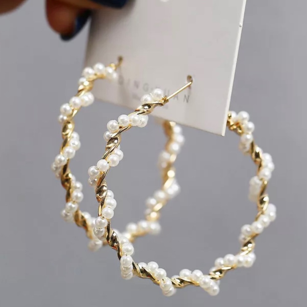 Pearl Hoop Earrings